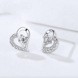 Сребърни обеци във формата на сърце Heart S925 Silver