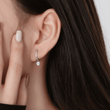 Сребърни Висящи Обеци с Блестящ Камък S925 Silver