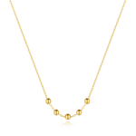 Сребърно колие "Golden Sphere" с 18K златно покритие и 5 топчета, стилно и елегантно за всеки ден.