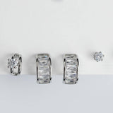 Сребрист Комплект от 3 вида обеци Harmony