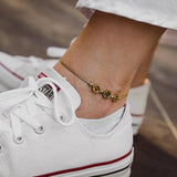 Гривна за глезен от медицинска стомана, златист цвят, перфектен аксесоар за лятно облекло.