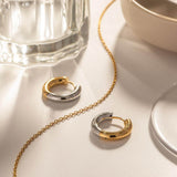 Двойни Халки Хибрид С 18к Златно Покритие