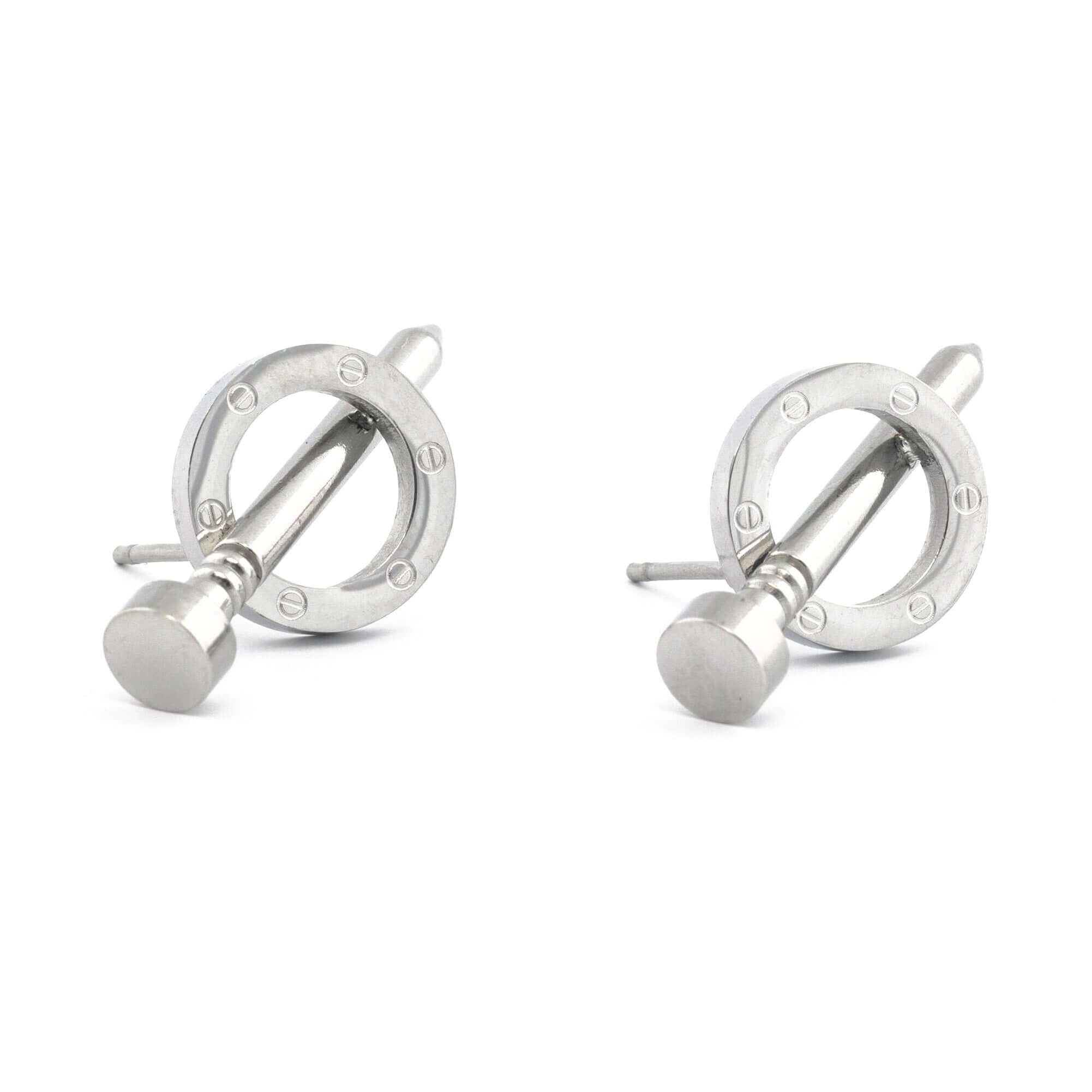 Обеци Пирон Медицинска Стомана - 2 цвята