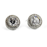 Сребристи обеци с много камъни и кристали