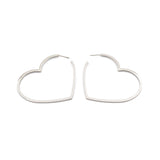 Сребристи обеци сърце