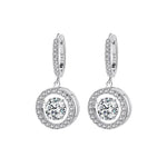 Висящи обеци S925 с блестящи камъни, елегантен дизайн, идеални за специални поводи и ежедневна употреба.