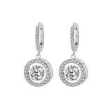 Висящи обеци S925 с блестящи камъни, елегантен дизайн, идеални за специални поводи и ежедневна употреба.