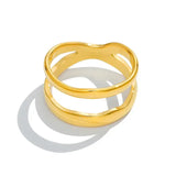 Златист пръстен Liberta с 18К златно покритие, модерен и елегантен дизайн, размер 6.