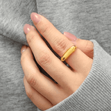 Златист пръстен модерен и елегантен стил 18К Златно Покритие