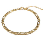 Златиста гривна за глезен с 18к златно покритие, водоустойчива, медицинска стомана, дължина 22 см.