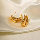 Златисти Обеци Халки и Кроасан с 18к Златно Покритие