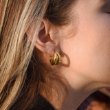 Златисти Обеци Халки и Кроасан с 18к Златно Покритие