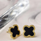 Златисти обеци с черен ефект