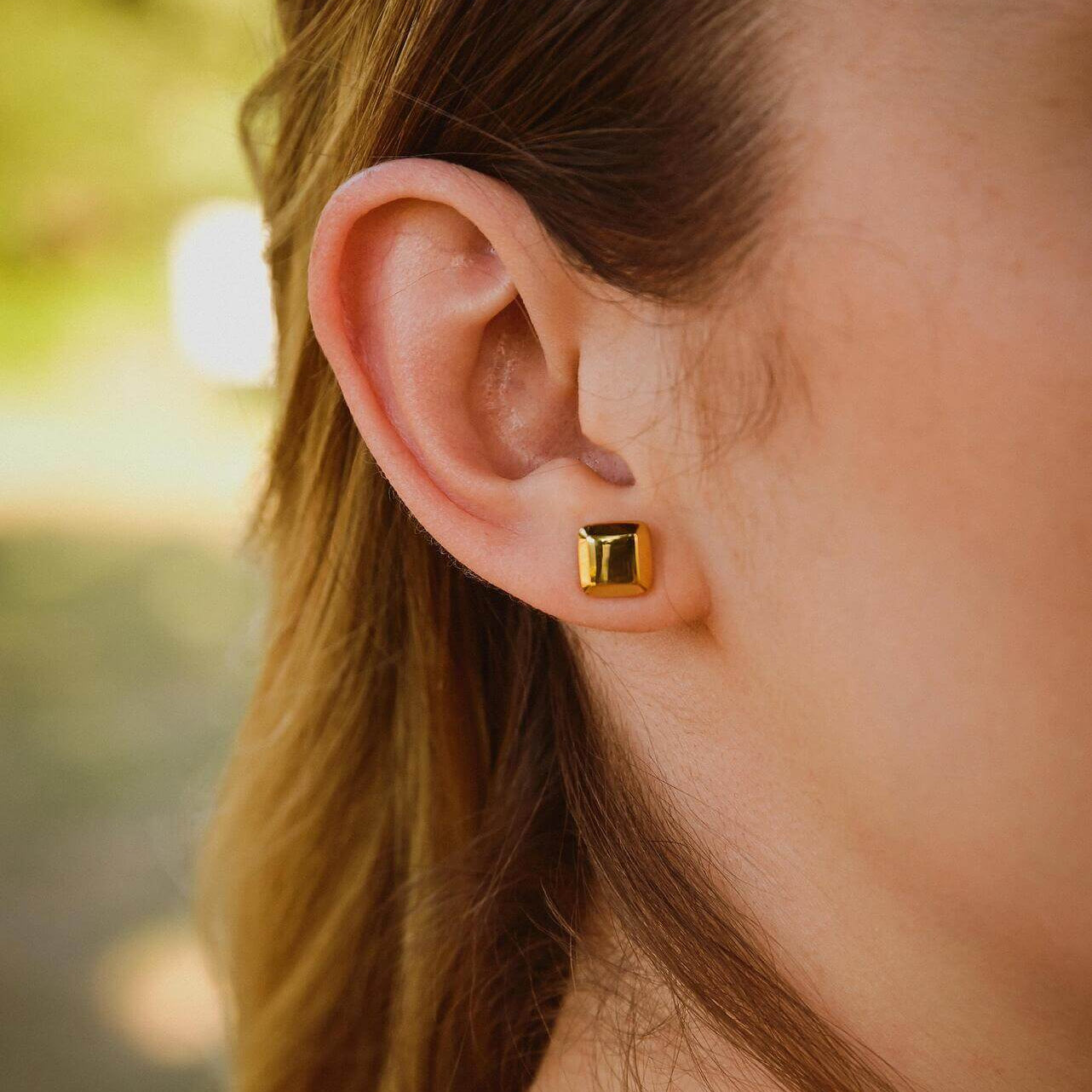 Обеци с Геометрична Форма 18К - 2 цвята