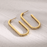 Златисти Обеци във Форма U с 18к Златно Покритие