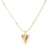 Златисто Колие Сърце с нежни топчета с 18к Златно Покритие